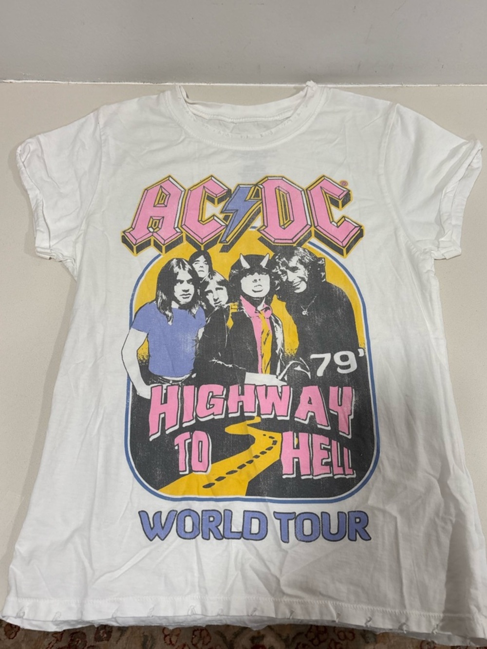 Recycled Karma ACDC Highway to Hell Graphic T-Shirt Small